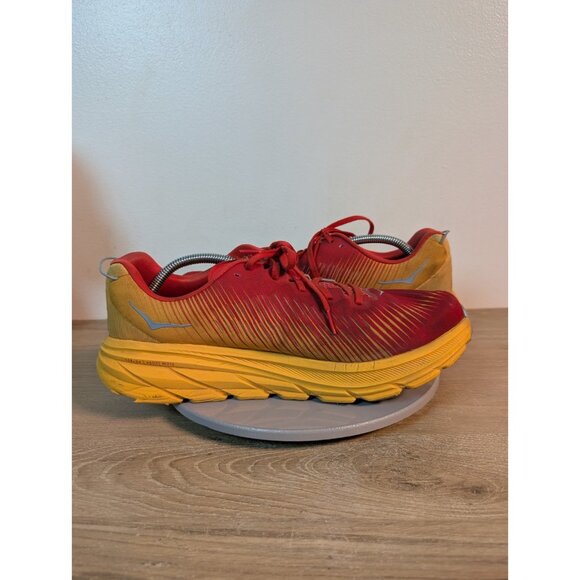 Hoka One One Rincon 3 Fiesta Red Yellow Running Shoes Sneakers Men's Size 12 2E - Picture 8 of 10